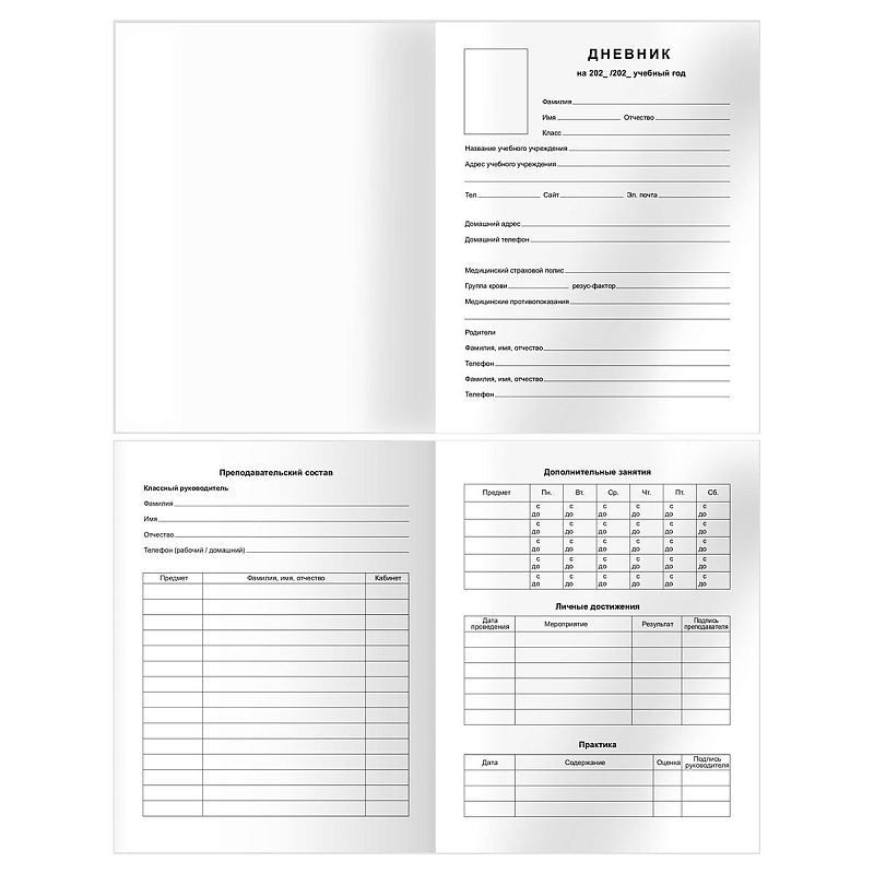 Дневник 1-11 кл. 48л. (твердый) BG "Российского школьника", матовая ламинация, выб.лак