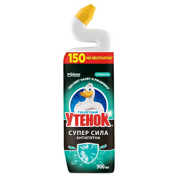 Средство для туалета Туалетный утенок "Супер сила. Антипятна", 900мл 