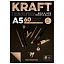 Скетчбук - блокнот 60л., А5 Clairefontaine "Kraft", на склейке, верже,черный/крафт, 90г/м2