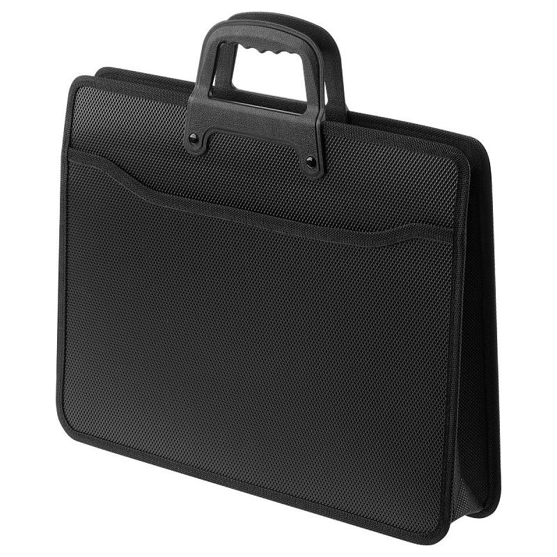 Папка-портфель 2 отделения СТАММ  А4+, 280*370*90мм, 700мкм, черный 