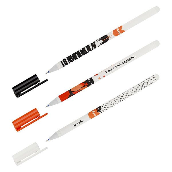 Ручка гелевая стираемая MESHU "Cats love" синяя, 0,5мм, корпус ассорти