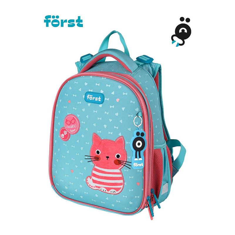 Ранец Först F-Top "Orange cat" 36*28*15см, 2 отделения, 2 кармана, анатомическая спинка 