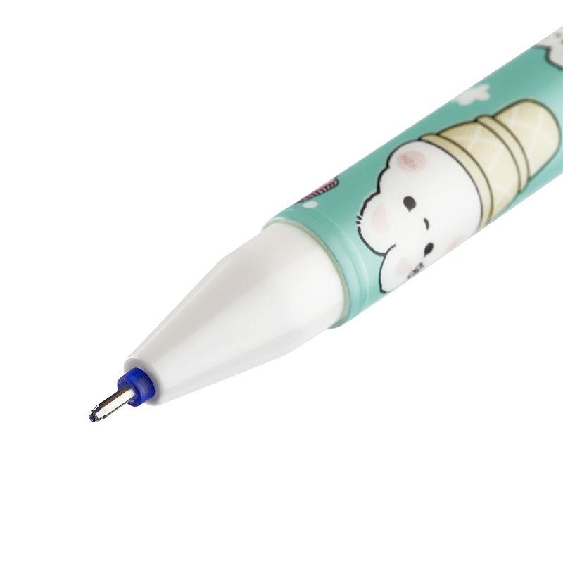 Ручка гелевая стираемая MESHU "Friendsberry" синяя, 0,5мм, корпус ассорти, с топпером 