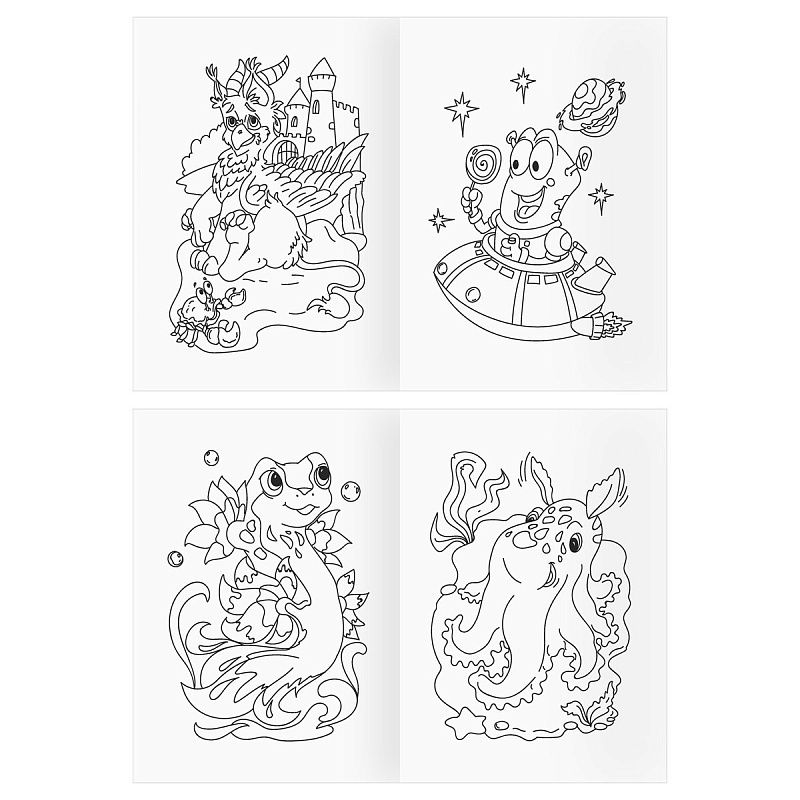 Раскраска А4, 16 стр., ТРИ СОВЫ "Удивительные существа"