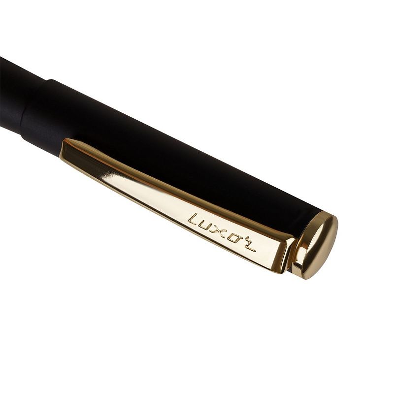 Ручка-роллер Luxor "Rado" синяя, 1,0мм, корпус черный/золото, футляр 