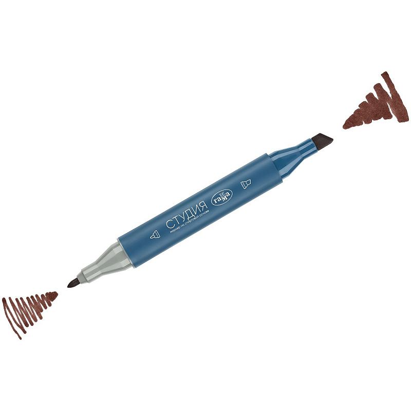 Маркер двусторонний для скетчинга Гамма "Студия", коричневый светлый, корпус трехгранный, пулевид./клиновид. наконечники