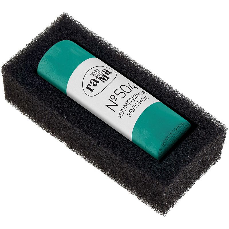 Пастель художественная Гамма, изумрудная зеленая  № 504, картон.упак.