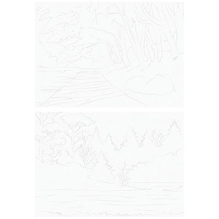 Папка для акварели, с эскизом, 10л., А4, ArtSpace "Пейзажи", 180г/м2