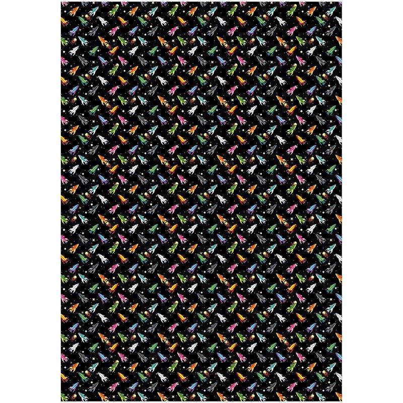 Упаковочная бумага глянц. 70*100см, MESHU "Полет в космос", 80г/м2