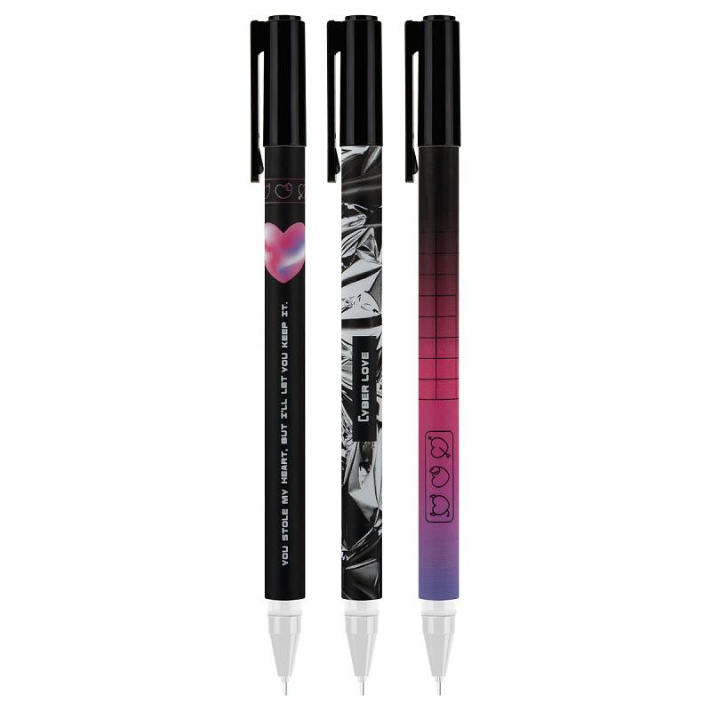 Ручка гелевая стираемая MESHU "Cyber love" синяя, 0,5мм, корпус ассорти 