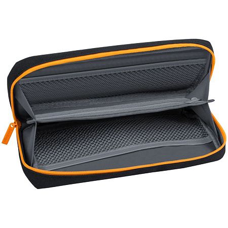 Пенал мягкий 1 отделение, 1 карман, 215*95*44 Berlingo "Black and orange", полиэстер, внутренний органайзер 