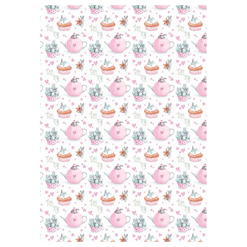 Упаковочная бумага глянц. 70*100см, MESHU "Tenderness", 80 г/м2, ассорти, 5 дизайнов