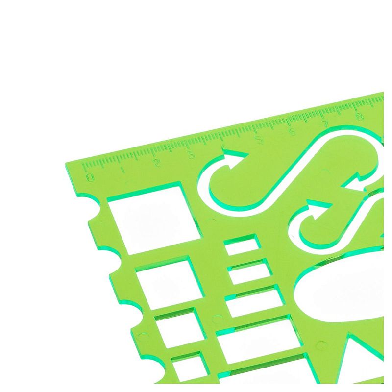 Линейка офицерская СТАММ, морская, пластиковая, зеленая 