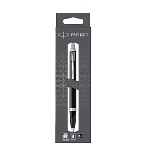 Ручка шариковая Parker "IM Matte Black CT" черная, 1,0мм, кнопочн., подарочная упаковка с европодвесом