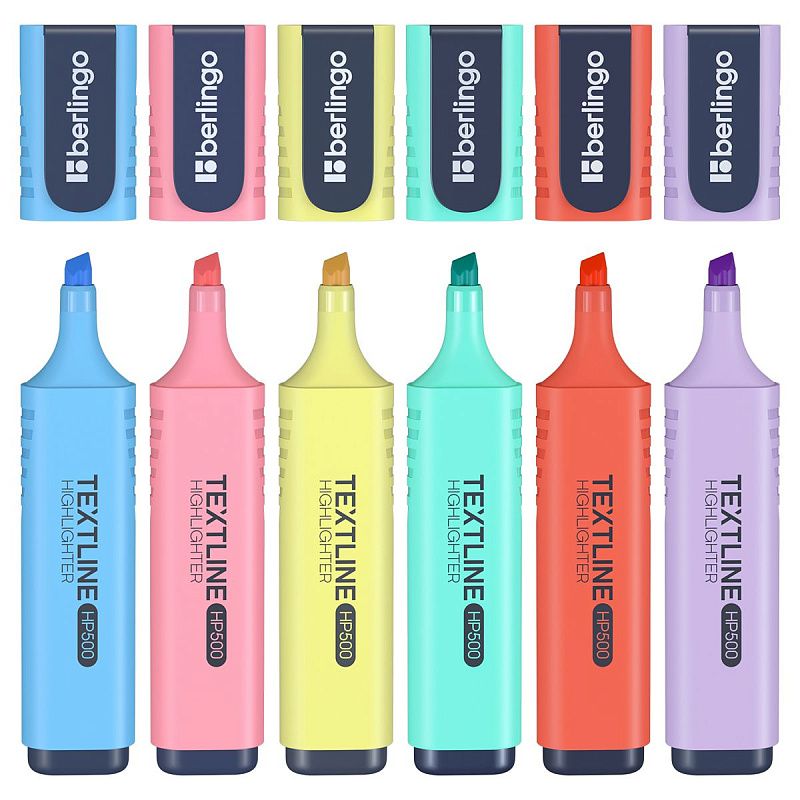 Набор текстовыделителей Berlingo "Textline HP500" 6цв., 1-5мм, PET-бокс с ЕП 