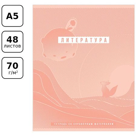 Тетрадь предметная 48л. BG "Ритмы" - Литература, пантонная печать, матовая ламинация, выб. лак, 70г/м2