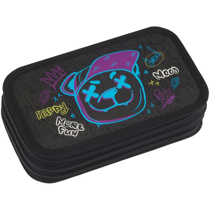 Пенал 3 отделения, 190*110 ArtSpace "More Fun", ламинированный картон, софт-тач 