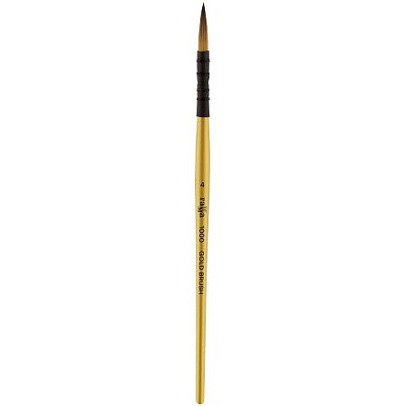 Кисть художественная синтетика Гамма "GOLD BRUSH", круглая №4, французское крепление, короткая ручка