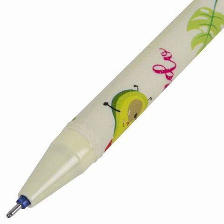 Ручки стираемые гелевые BRAUBERG KIDS "AVOCADO", СИНИЕ, КОМПЛЕКТ 12 ШТУК, игольчатый наконечник 0,5 мм, линия 0,35 мм, 144100 