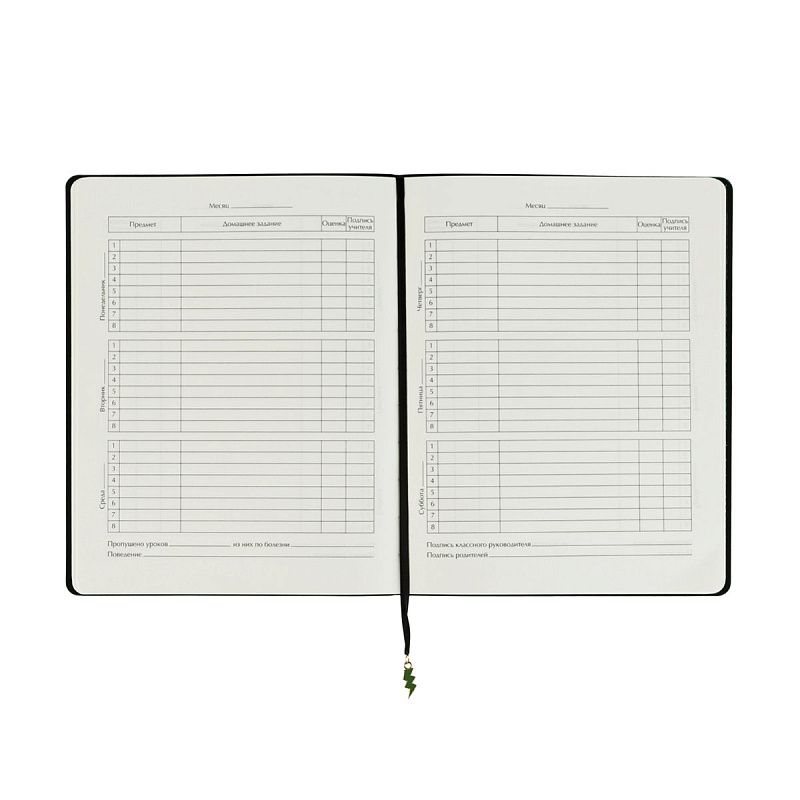 Дневник 1-11 кл. 48л. ЛАЙТ BG "Zigzag", иск. кожа, тиснение фольгой, декоративная фигурка из эмали на закладке-ляссе