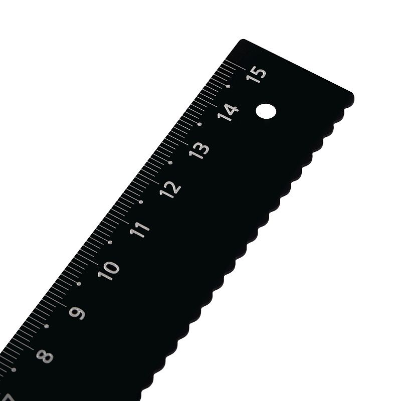 Набор чертежный СТАММ, размер S (линейка 15см, треугольник, транспортир), металлический, черный, в пенале 