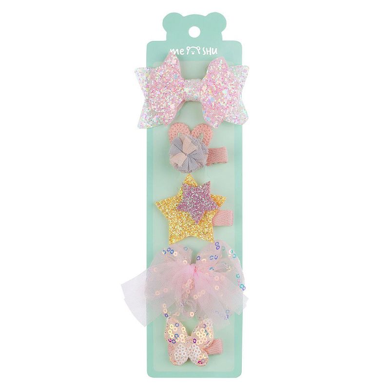 Заколки для волос MESHU, с топпером, перламутровый цвет, 5шт., 3,5см, европодвес