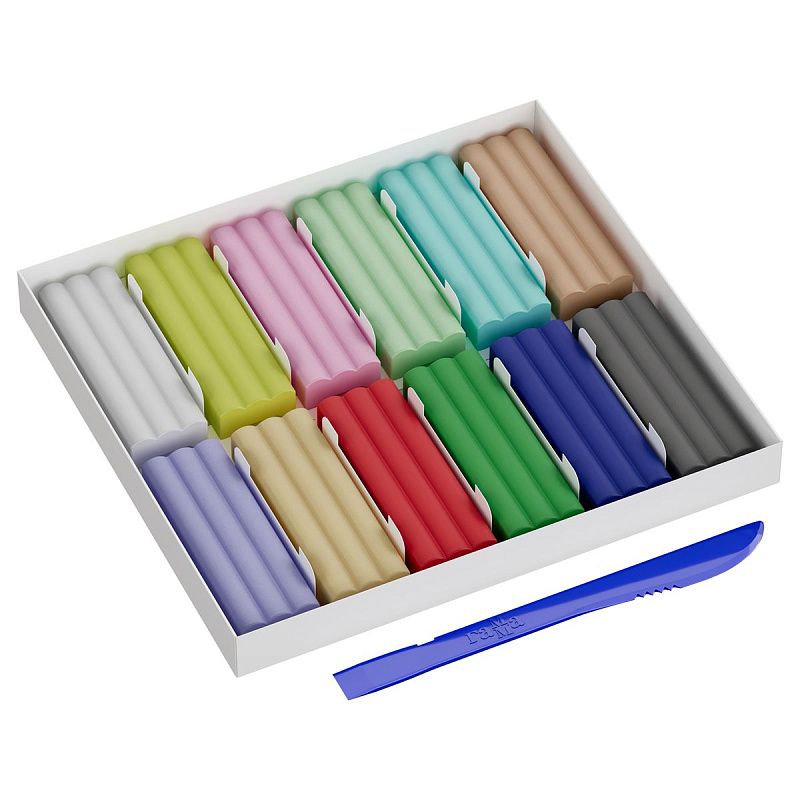 Пластилин восковой мягкий Гамма "Пчелка", 12 пастельных цветов, 180г, со стеком, картон. упаковка