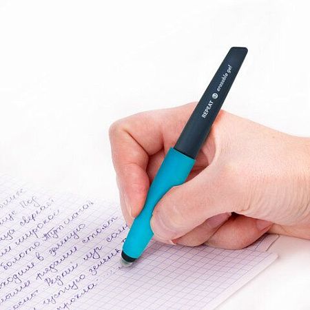 Ручка стираемая гелевая с эргономичным грипом BRAUBERG REPEAT, СИНЯЯ, +3 сменных стержня, узел 0,7 мм, линия письма 0,5 мм, 143663 