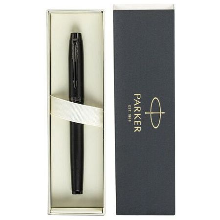 Ручка перьевая PARKER "IM Achromatic Black BT", ежедневник А5 черный, пакет, 880901 