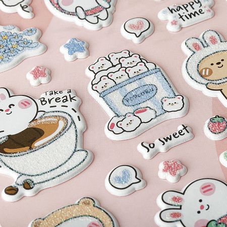 Наклейки объемные MESHU "Bubble bunny", 10*23см, пакет европодвес