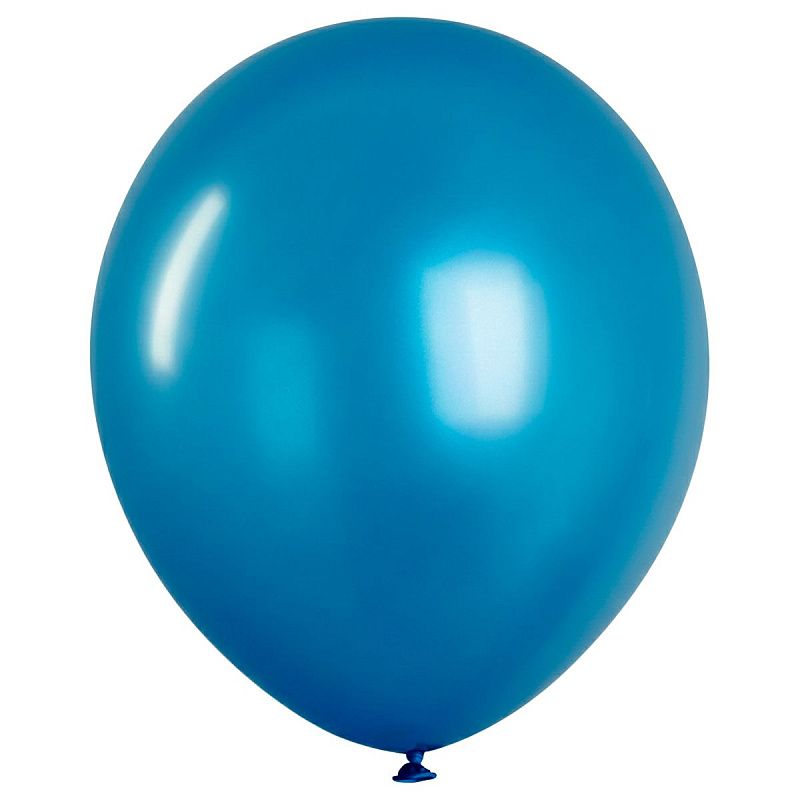Воздушные шары,  50шт., М12/30см, MESHU, металлик, синий