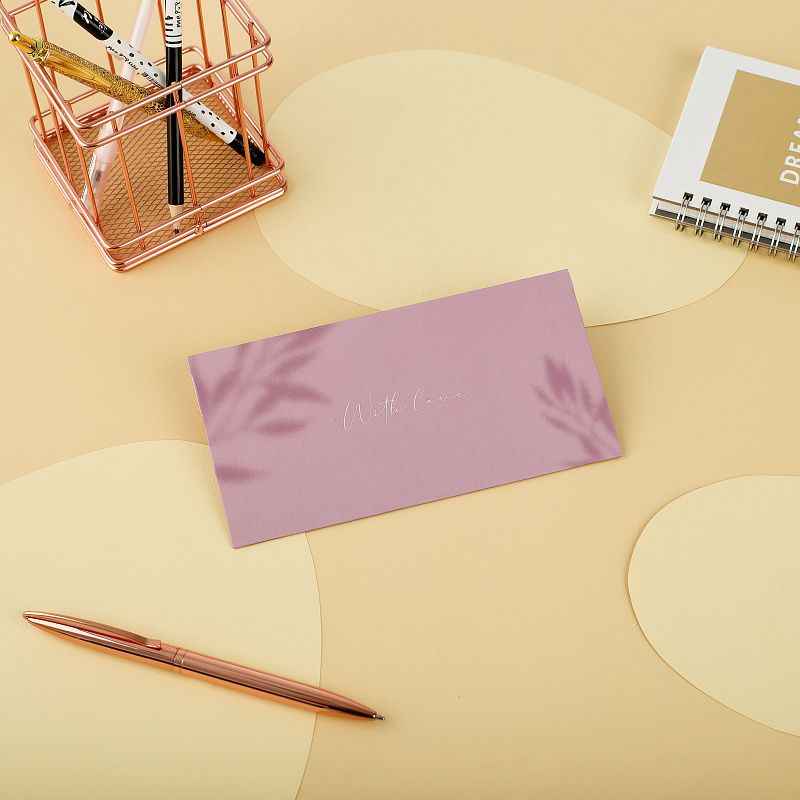 Конверт для денег MESHU "Сиреневый", 85*164мм, soft-touch, фольга