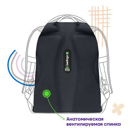 Рюкзак Berlingo Modern "Follow your heart" 38*30*18см, 3 отделения, 2 кармана, эргономичная спинка 