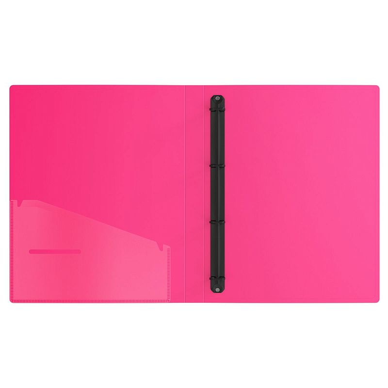 Папка на 4 кольцах Berlingo "Your Way", 24мм, 600мкм, розовый неон, D-кольца, с внутр. карманом 