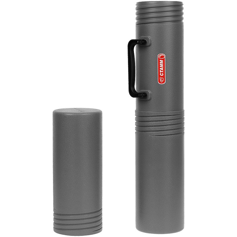 Тубус А1 СТАММ, с ручкой 3-х секционный, серый 