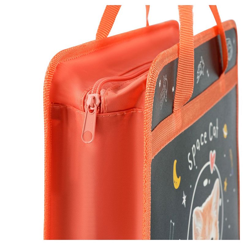 Папка с ручками А4 ArtSpace "Space Cat", пластик, на молнии, 80мм 