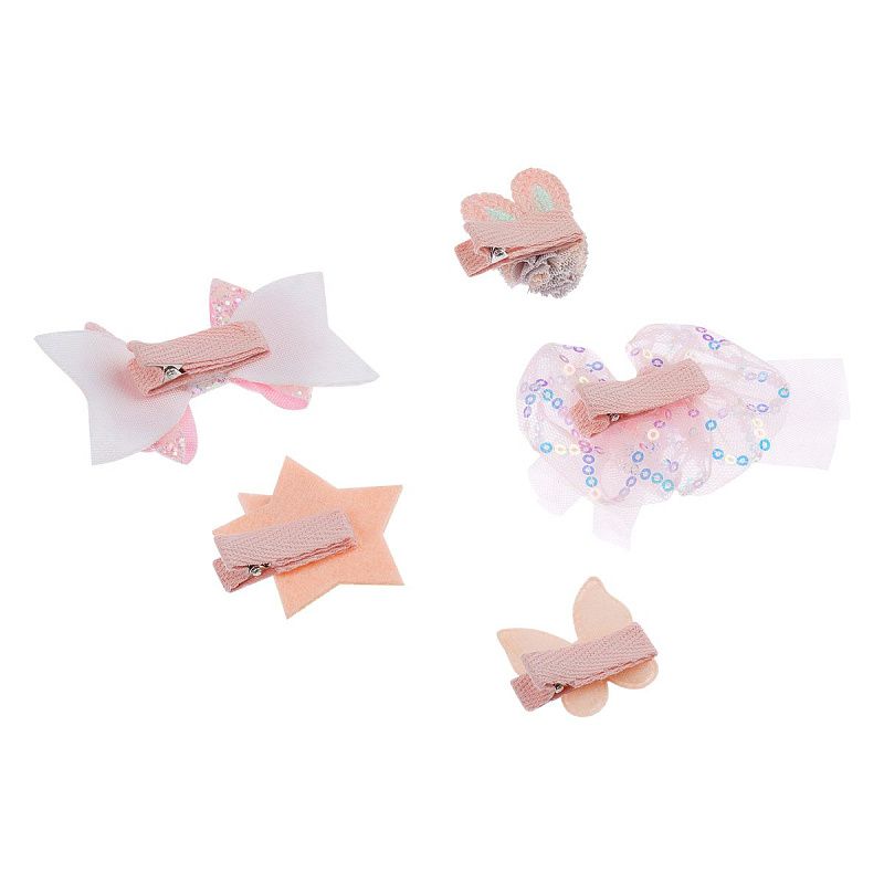 Заколки для волос MESHU, с топпером, перламутровый цвет, 5шт., европодвес