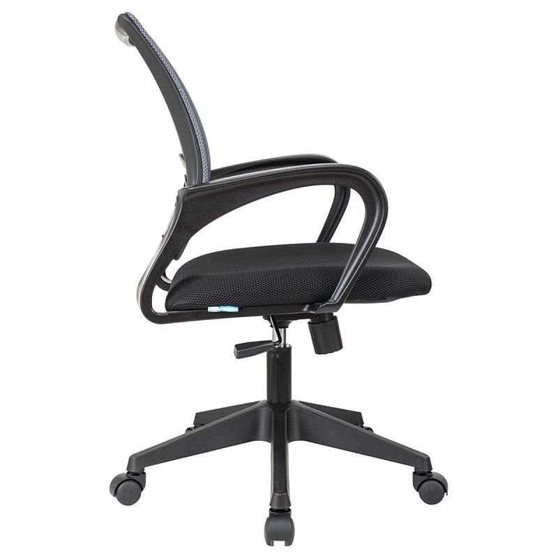 Кресло оператора Helmi HL-M95 (695) "Airy", спинка сетка серая/сиденье ткань TW черная, механизм качания