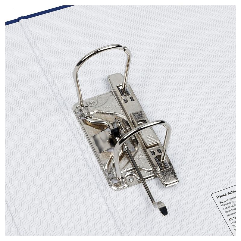 Папка-регистратор OfficeSpace, 80мм, бумвинил, с карманом на корешке, синяя 