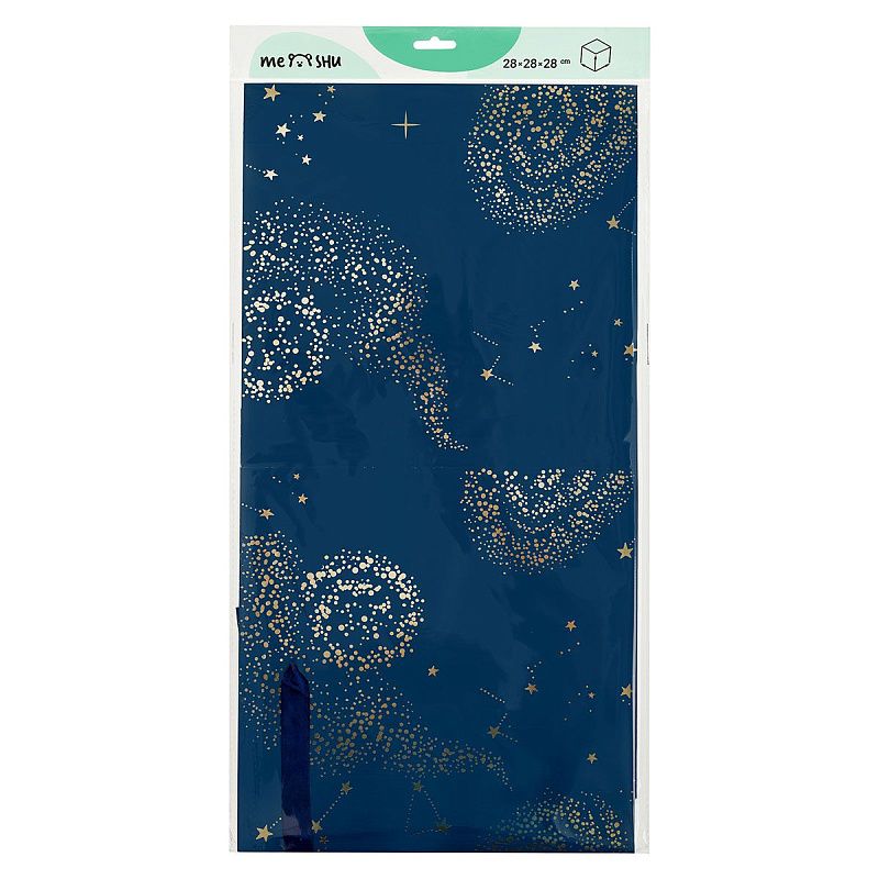 Коробка складная подарочная MESHU "Магия", (28*28*28см), с лентой, отд фольгой