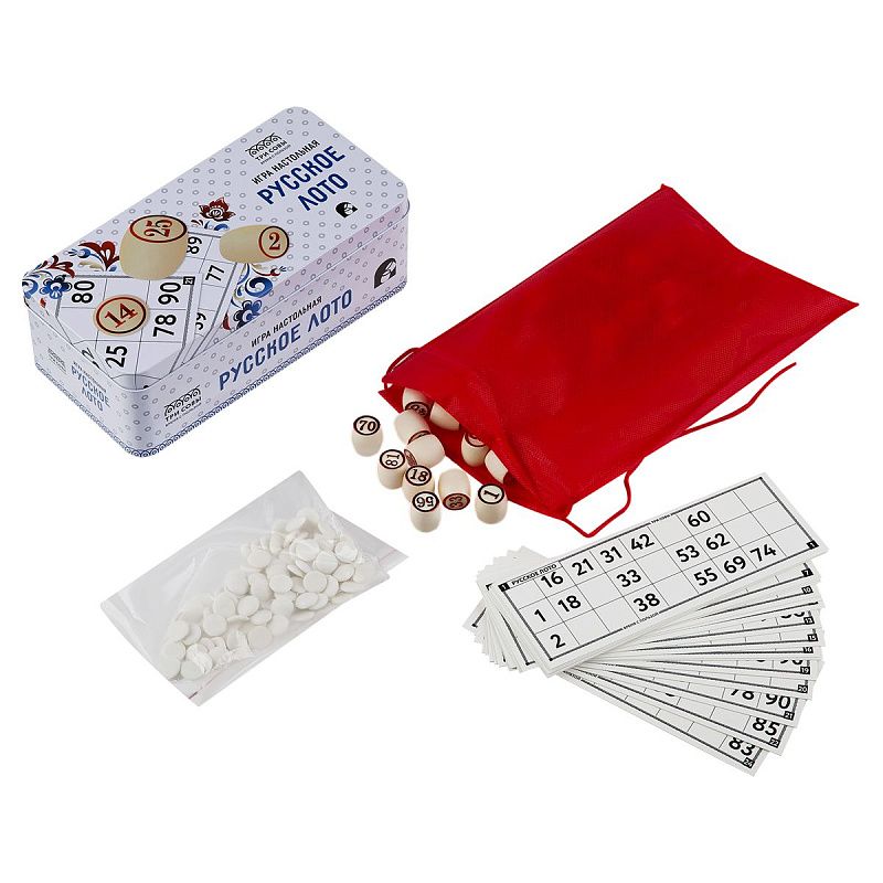 Игра настольная ТРИ СОВЫ "Русское лото", с бочонками, металлическая коробка