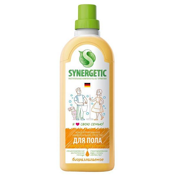 Средство для мытья полов Synergetic, биоразлагаемое, 1л 