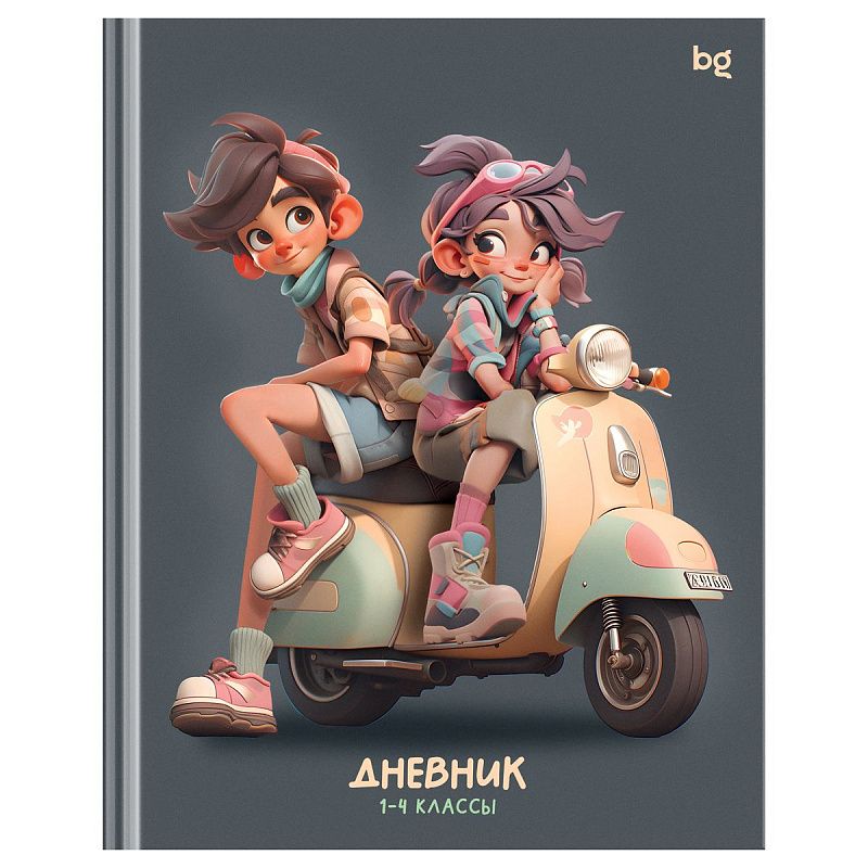 Дневник 1-4 кл. 48л. (твердый) BG "Happy together", soft-touch ламинация