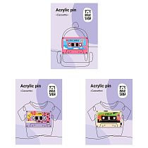 Набор акриловых значков MESHU "Cassettes", прямая УФ-печать, 3шт.