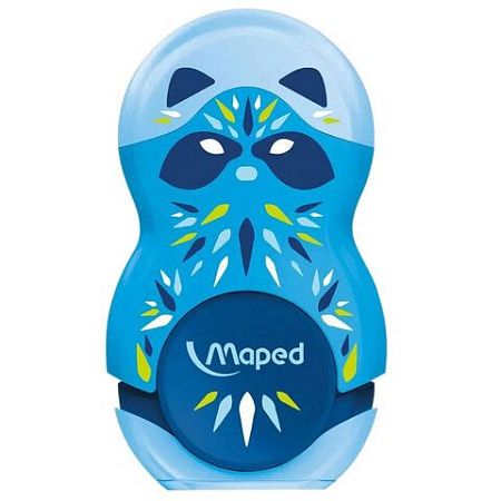 Точилка с ластиком MAPED "LOOPY Mini Cute", с контейнером, корпус ассорти, 049113 