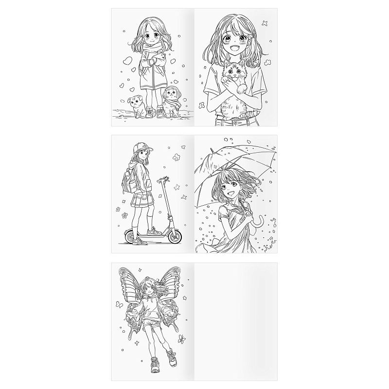 Раскраска А4, 8 стр., ТРИ СОВЫ "Для девочки"