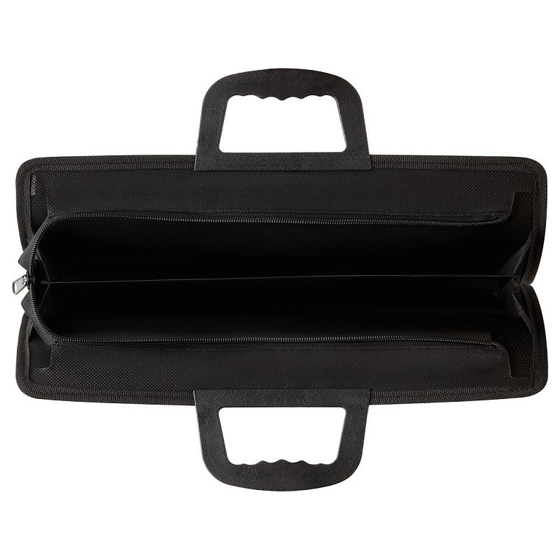 Папка-портфель 2 отделения СТАММ  А4+, 280*370*90мм, 700мкм, черный 