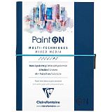 Скетчбук для смешанных техник 32л., А5 Clairefontaine "Paint ON", на сшивке, легкое зерно, резинка, кожзам, 250г/м2