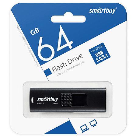 Память Smart Buy "Fashion" 64GB, USB 3.0 Flash Drive, черный