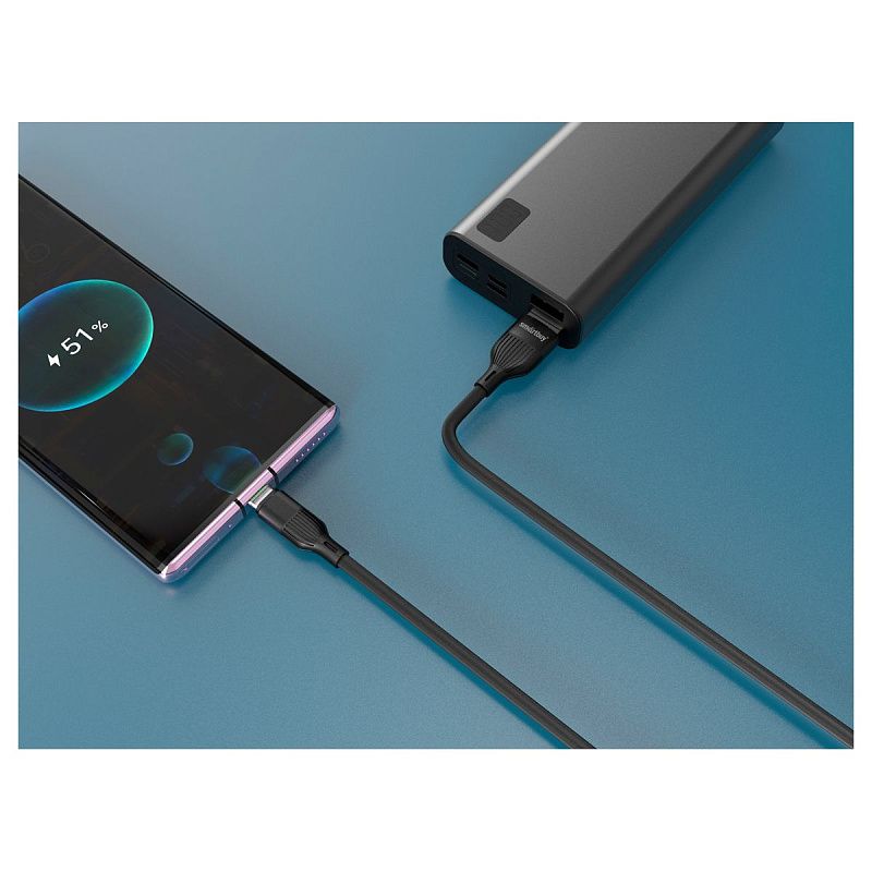 Кабель Smartbuy S72, USB - Lightning, для Apple, 2,4A output, 1м, черный